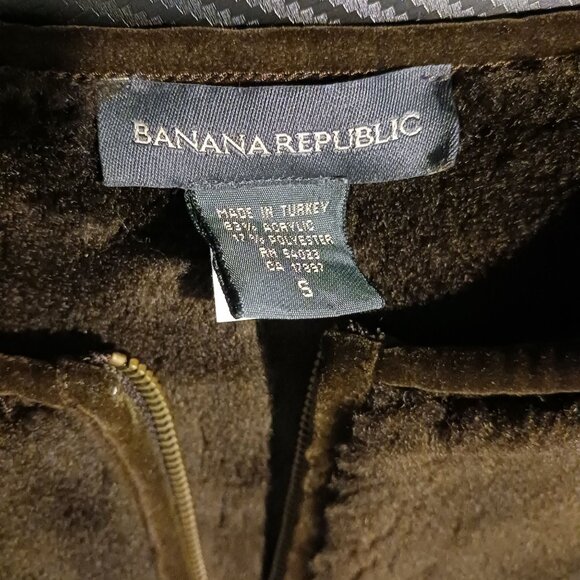 Banana Republic Brown Faux Fur & Fleece Zip Up Vest with Pockets Size S - Picture 7 of 10